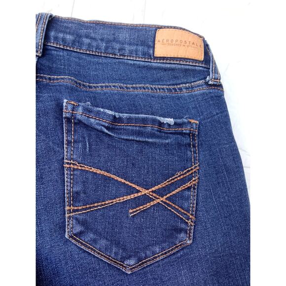 Aeropostale Women's Skinny Jeans Short/Court Dark Wash Denim Size 0 - Picture 6 of 7